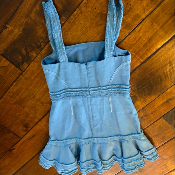 Alexis | Judith Linen and Cotton Ruffled Mini Dress - Picture 10 of 10